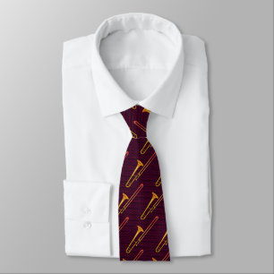 Trombone Maroon Neck Tie Krawatte