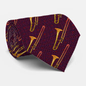 Trombone Maroon Neck Tie Krawatte (Gerollt)