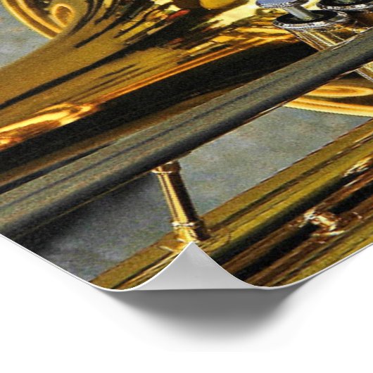 Trombone-Messinginstrument Poster (Ecke)