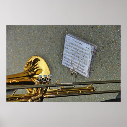 Trombone-Messinginstrument Poster (Vorne)