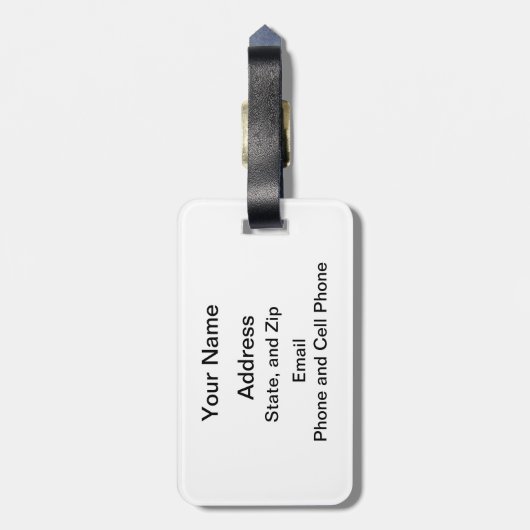 Trombone mit Bassschlüssel Gepäckanhänger (Rückseite vertikal)