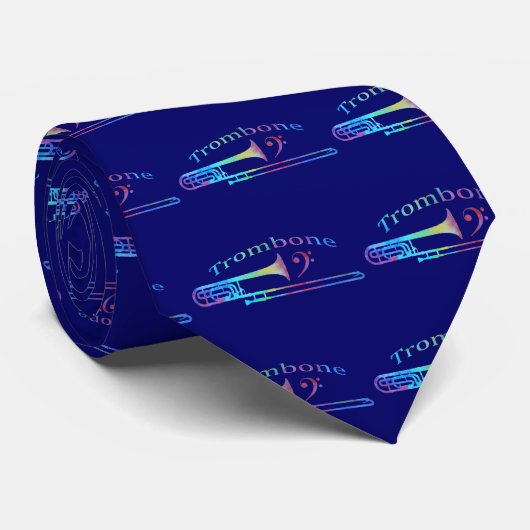Trombone mit Bassschlüssel Krawatte (Gerollt)