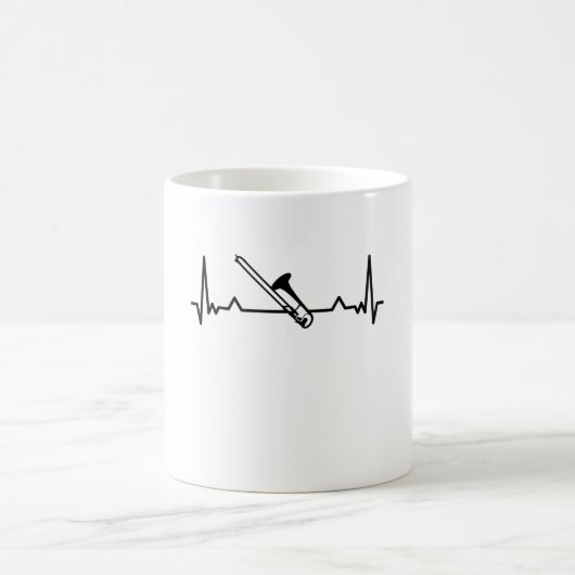 Trombone Music Heartbeat Funny Gifts Kaffeetasse (Mittel)