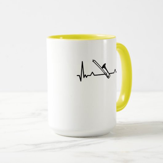Trombone Music Heartbeat Funny Gifts Tasse (VorderseiteRechts)