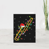 Trombone Music Lover Xmas Lights Santa Trombone Ch Karte (Vorderseite)