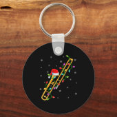 Trombone Music Lover Xmas Lights Santa Trombone Ch Schlüsselanhänger (Vorderseite)