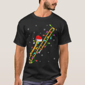 Trombone Music Lover Xmas Lights Santa Trombone Ch T-Shirt (Vorderseite)