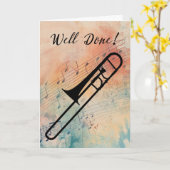 Trombone Music Performance Glückwunsch Karte (Gelbe Blume)