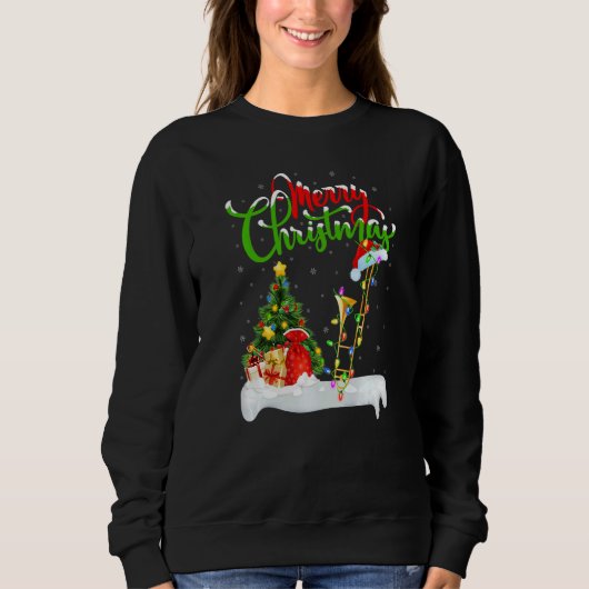Trombone Music  Xmas Decorations Trombone Christma Sweatshirt (Vorderseite)
