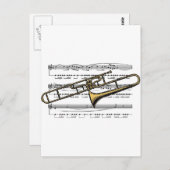 Trombone Musical 14 B Postkarte (Vorne/Hinten)