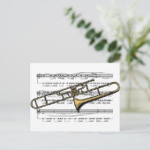 Trombone Musical 14 B Postkarte (Stehend Vorderseite)