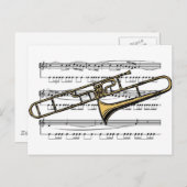 Trombone Musical 14 B Postkarte (Vorne/Hinten)