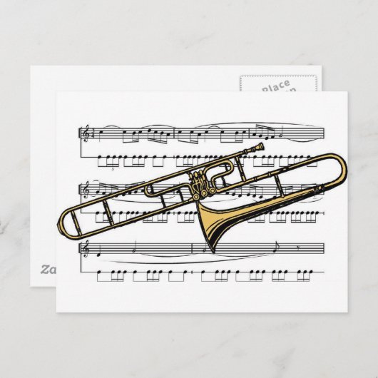 Trombone Musical 14 B Postkarte (Vorne/Hinten)