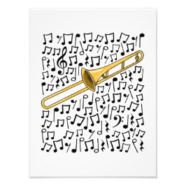 Trombone Musical Notes Trombonist Brass Musiker Fotodruck