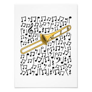 Trombone Musical Notes Trombonist Brass Musiker Fotodruck