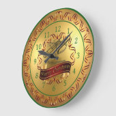 Trombone ~ Musical Scroll ~ Gold "Frohe Weihnachte Große Wanduhr (Winkel)