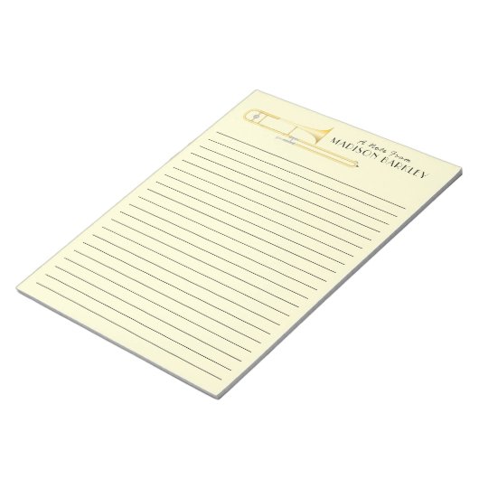 Trombone Musician Band Lehrer Notepad Notizblock (angewinkelt)