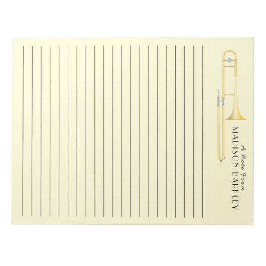 Trombone Musician Band Lehrer Notepad Notizblock (Vorderseite)