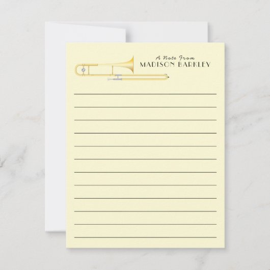 Trombone Musician Band Teacher Danke Karte (Vorderseite)