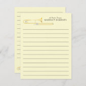 Trombone Musician Band Teacher Danke Karte (Vorne/Hinten)