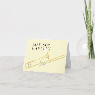Trombone Musician Band Teacher Note Card