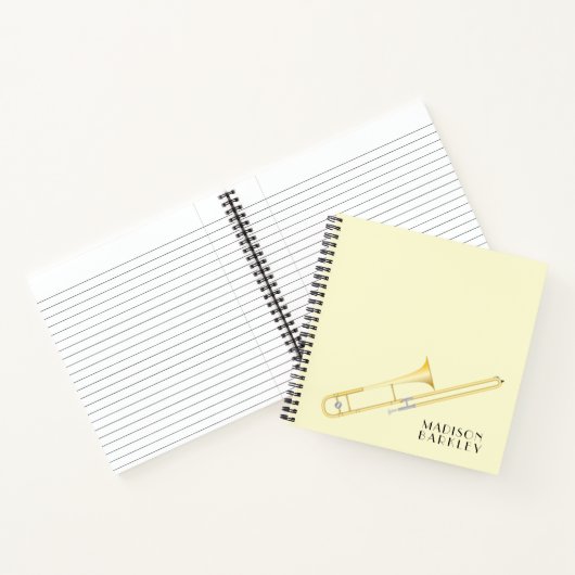 Trombone Musician Band Teacher Notebook Notizblock (Innenseite)