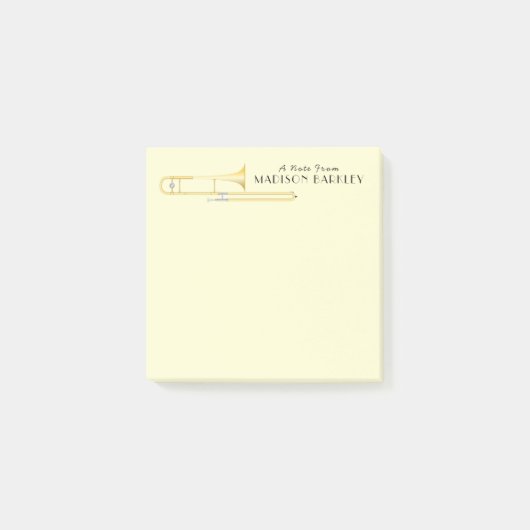 Trombone Musician Band Teacher Postit Notes Post-it Klebezettel (Vorderseite)