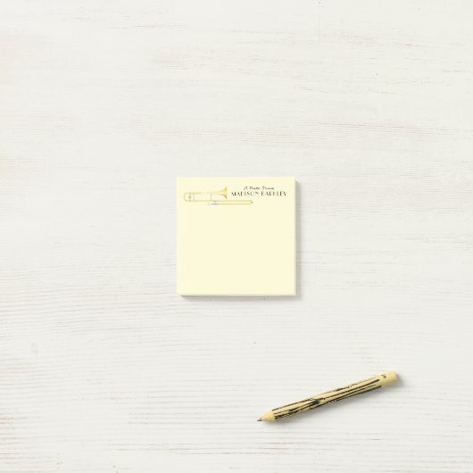 Trombone Musician Band Teacher Postit Notes Post-it Klebezettel (Auf Schreibtisch)