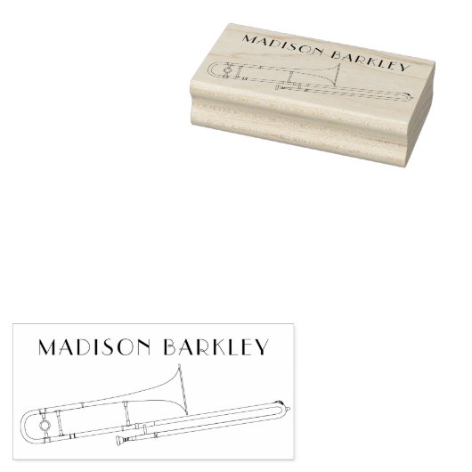 Trombone Musician Band Teacher Rubber Briefmarke Gummistempel (Stempel)