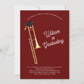 Trombone Musician Graduation Party Music Einladung (Vorderseite)