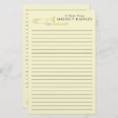 Trombone Musician Teacher Stationery Briefpapier (Vorne/Hinten)