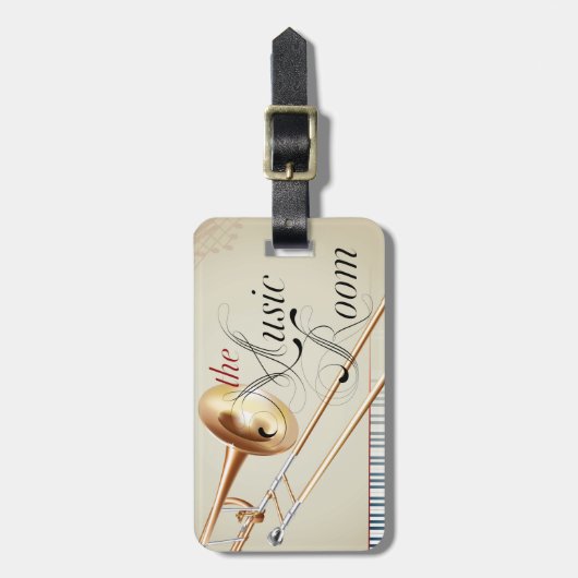 Trombone-Musik-Raum Gepäckanhänger (Vorderseite vertikal)
