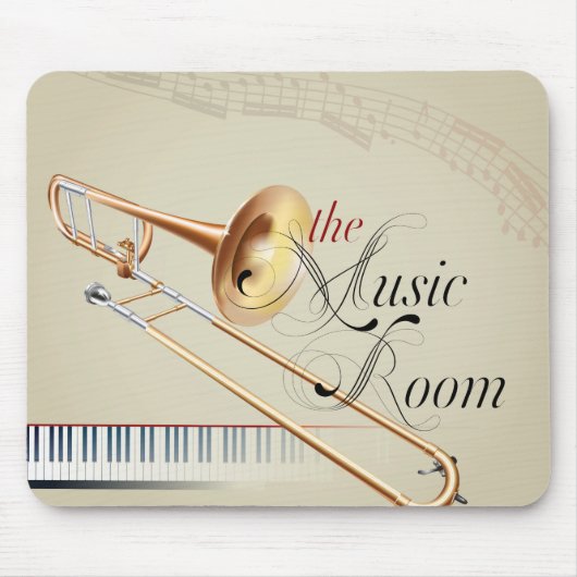 Trombone-Musik-Raum Mousepad (Vorne)
