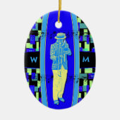 Trombone Musiker mit Initialen Ornament (Vorne)