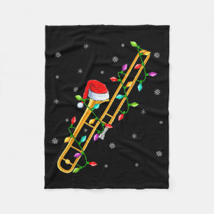 Trombone-Musikliebhaber Weihnachtsbeleuchtung Weih Fleecedecke