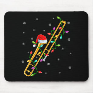 Trombone-Musikliebhaber Weihnachtsbeleuchtung Weih Mousepad