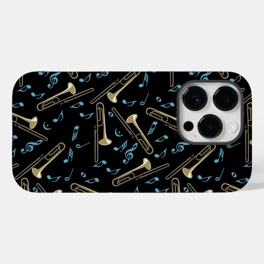 Trombone-Musiknoten Case-Mate iPhone Hülle (Rückseite (Horizontal))