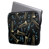 Trombone-Musiknoten Laptopschutzhülle (Vorderseite Links)