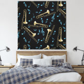 Trombone-Musiknoten Leinwanddruck (Insitu (Schlafzimmer))