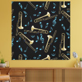 Trombone-Musiknoten Leinwanddruck (Insitu (Wohnzimmer))