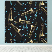 Trombone-Musiknoten Leinwanddruck (Insitu (Holzboden))