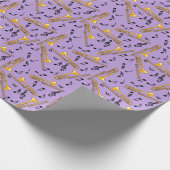 Trombone-Musiknoten Lila Muster Geschenkpapier (Ecke)