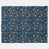 Trombone-Musiknoten-Muster Fleecedecke (Vorderseite (Horizontal))