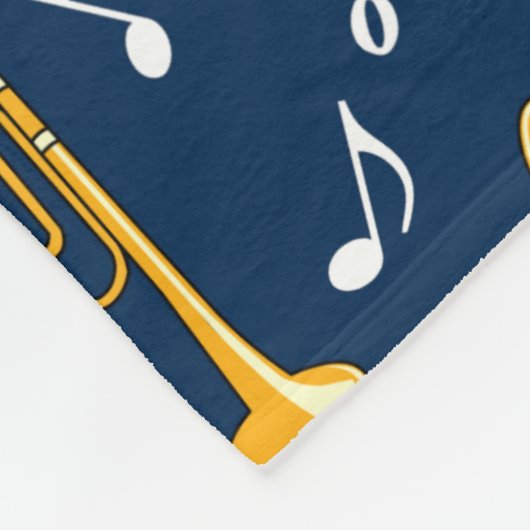 Trombone-Musiknoten-Muster Fleecedecke (Ecke)