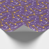 Trombone-Musiknoten-Muster Geschenkpapier (Ecke)