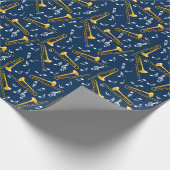 Trombone-Musiknoten-Muster Geschenkpapier (Ecke)