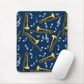 Trombone-Musiknoten-Muster Mousepad (Mit Mouse)