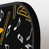 Trombone-Musiknoten-Muster Pickleball Schläger (Linke Seite)