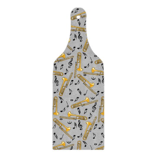 Trombone-Musiknoten-Muster Schneidebrett (Vorderseite)