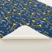 Trombone-Musiknoten-Muster Sherpadecke (3/4)